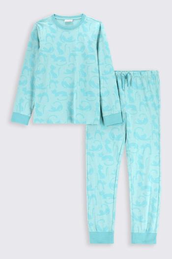 Dětské bavlněné pyžamo Coccodrillo tyrkysová barva