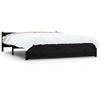 Rám postele černý masivní dřevo 140 × 190 cm, 815028 (815028)