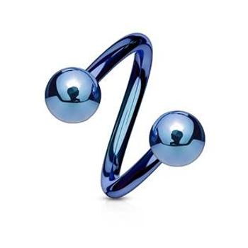Šperky4U Piercing spirála modrá - SP1001B-16115