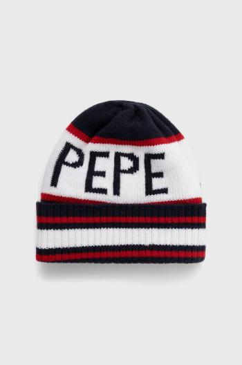 Dětska čepice Pepe Jeans tmavomodrá barva, z husté pleteniny