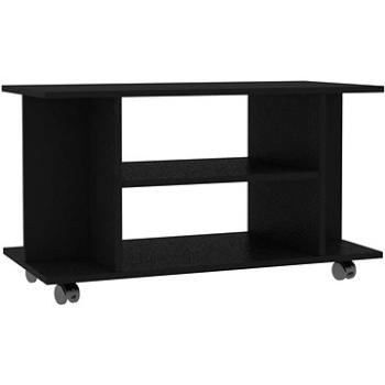 TV stolek s kolečky černý 80x40x40 cm dřevotříska (800190)
