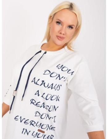 Dámská halenka plus size  s nápisem NERA ecru