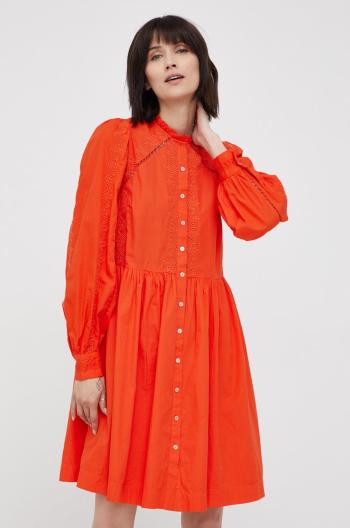 Bavlněné šaty Y.A.S oranžová barva, mini