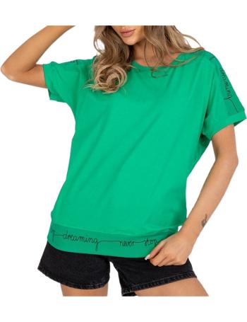 Zelené dámské tričko s nápisy na rukávech vel. S/M
