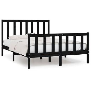 Rám postele černý masivní dřevo 135 × 190 cm Double, 3105204 (3105204)