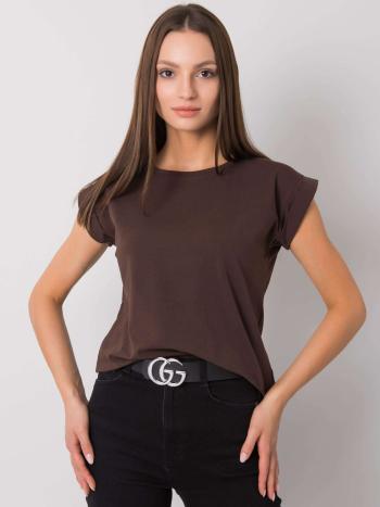 HNĚDÉ DÁMSKÉ BASIC TRIČKO -RV-TS-4833.24P-BROWN Velikost: XL