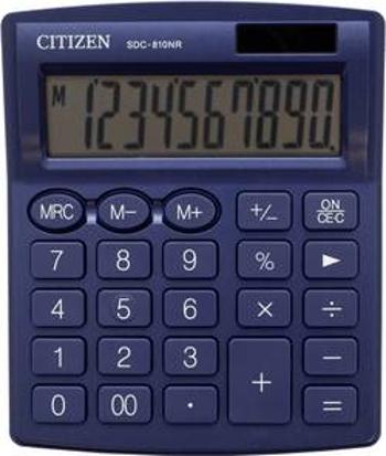 Citizen Office SDC-810NRNVE kapesní kalkulačka modrá Displej (počet míst): 10 solární napájení, na baterii (š x v x h) 105 x 21 x 127 mm