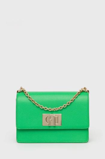Kožená kabelka Furla zelená barva