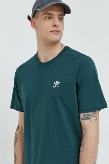 Bavlněné tričko adidas Originals zelená barva, s aplikací
