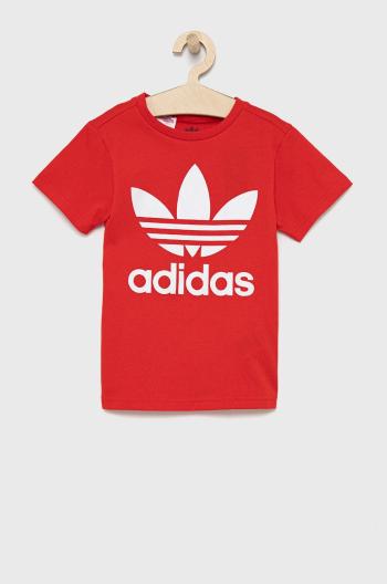 Dětské tričko adidas Originals HC1970 červená barva, s potiskem