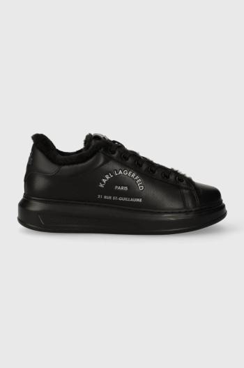 Kožené sneakers boty Karl Lagerfeld KAPRI MENS černá barva, KL52538L