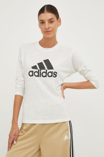 Tričko s dlouhým rukávem adidas Performance bílá barva