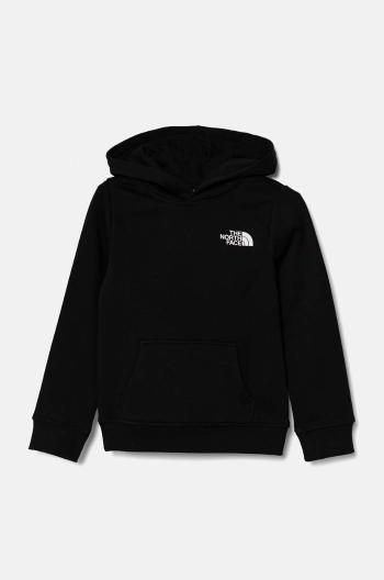 Dětská mikina The North Face REDBOX REGULAR P/O HOODIE černá barva, s kapucí, s potiskem, NF0A89H9JK31