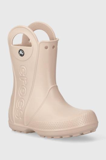 Holínky Crocs HANDLE RAIN BOOT růžová barva