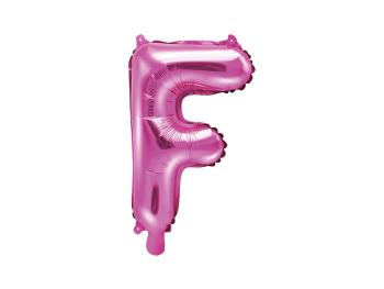 PartyDeco Fóliový balónek Mini - Písmeno F 35cm růžový