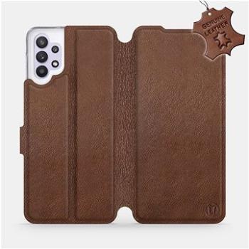 Kožené flip pouzdro Samsung Galaxy A32 5G - Hnědé -  Brown Leather (5903516615261)