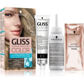 Schwarzkopf Gliss Color permanentní barva na vlasy odstín 8-0 Natural Blonde