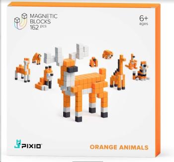 PIXIO Orange Animals magnetická stavebnice