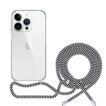 Epico transparentní kryt se šňůrkou pro iPhone 14 Pro - černo-bílá (69310101000021)