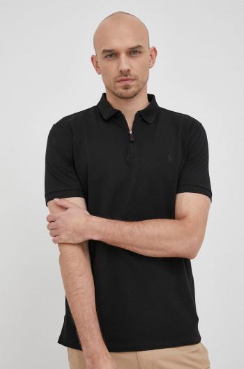 Polo tričko Polo Ralph Lauren pánský, černá barva, hladký