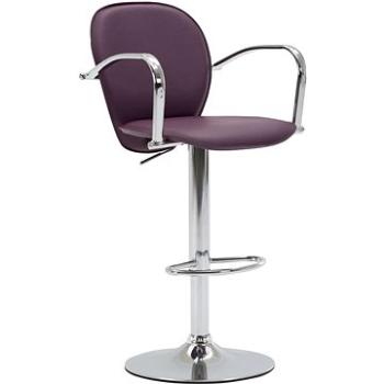 Barová stolička s područkami fialová umělá kůže (249698)