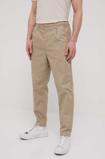 Kalhoty Only & Sons pánské, béžová barva, jednoduché