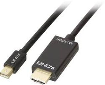 DisplayPort / HDMI kabel LINDY [1x mini DisplayPort zástrčka - 1x HDMI zástrčka] černá 2.00 m