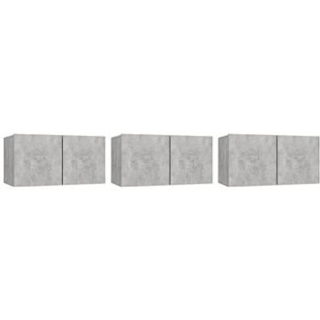 SHUMEE závěsná 3 ks betonově šedá, 60 × 30 × 30 cm (804522)