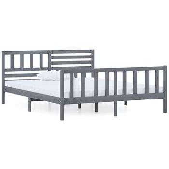 Rám postele šedý masivní dřevo 120 × 200 cm, 3101150 (3101150)