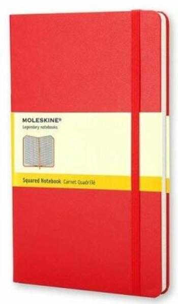 Moleskine Zápisník červený L, čtverečkovaný, tvrdý