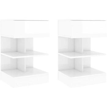 SHUMEE Noční stolky 2 ks bílé s vysokým leskem 40 × 35 × 65 cm , 808661 (808661)