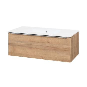 MEREO Mailo, koupelnová skříňka s keramickým umyvadlem 101 cm, dub CN527