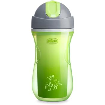 Chicco Sport Cup hrnek s brčkem Green 12 m+ 266 ml