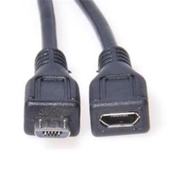 PremiumCord Kabel prodlužovací micro USB 2.0 male-female, černý 2m ku2me2f