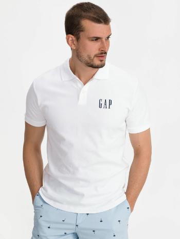 GAP Logo pique Polo triko Bílá