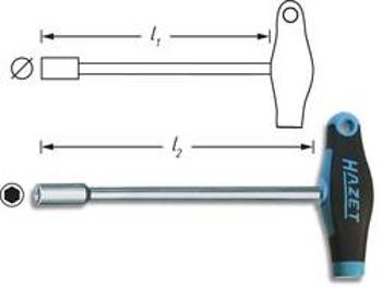 Dílna šroubovák s nástrčným klíčem vnější šestihran Hazet 428-11, čepel 230 mm, klíč 11 mm, chrom-vanadová ocel