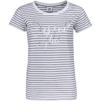 Russell Athletic SL STRIPED S/S TEE Dámské tričko, bílá, velikost XS