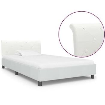 Rám postele bílý umělá kůže 90x200 cm (284870)