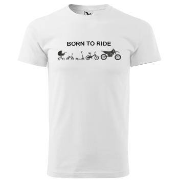 Tričko Born to ride motocross (Velikost: 4XL, Typ: pro muže, Barva trička: Bílá)