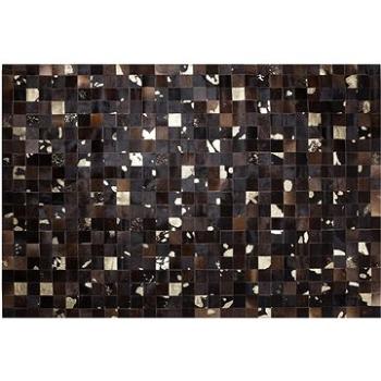 Hnědozlatý patchwork kožený koberec 140x200 cm BANDIRMA, 57892 (beliani_57892)