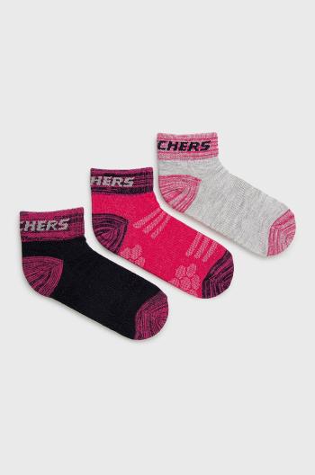 Dětské ponožky Skechers (3-pack) růžová barva