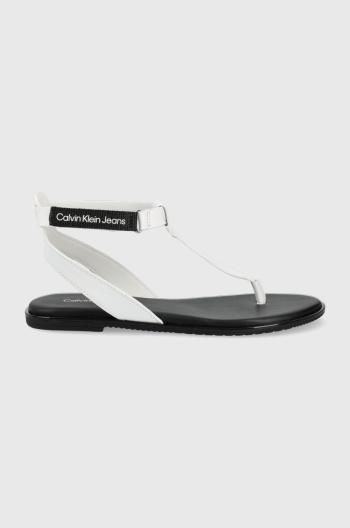Kožené sandály Calvin Klein Jeans dámské, bílá barva