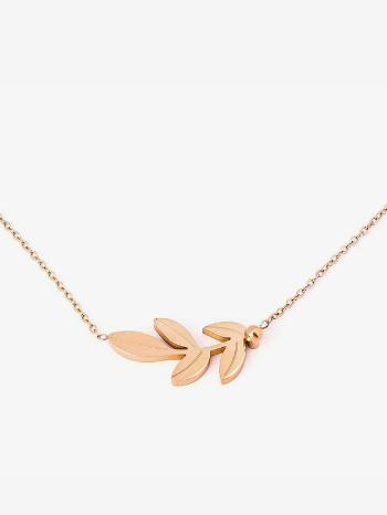 Vuch Rose Gold Big Leaf Náhrdelník Růžová