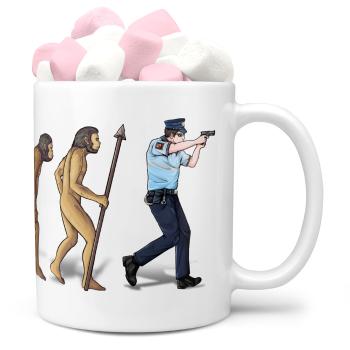 Hrnek Evoluce policie (Náplň hrníčku: Marshmallow)