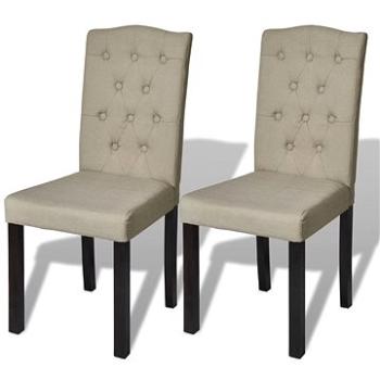 Jídelní židle 2 ks béžové textil (240557)