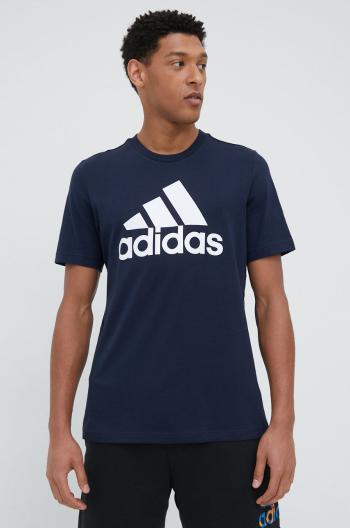 Bavlněné tričko adidas GK9122 tmavomodrá barva, s potiskem