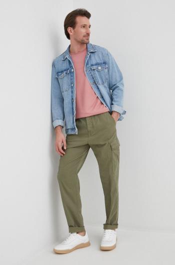 Kalhoty Marc O'Polo pánské, zelená barva, ve střihu cargo