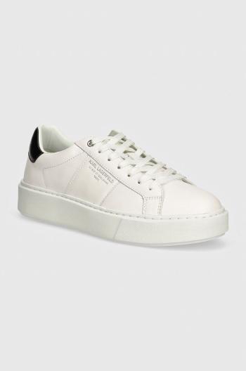 Kožené sneakers boty Karl Lagerfeld MAXI KUP bílá barva, KL52221