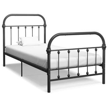 Rám postele šedý kov 100x200 cm (284505)