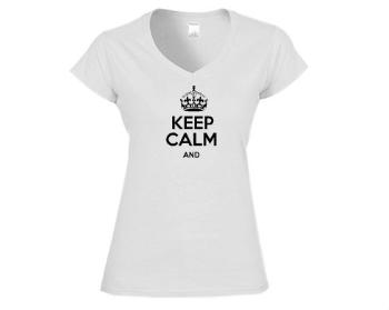 Dámské tričko V-výstřih Keep calm
